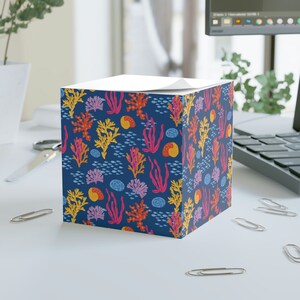 Coral Reef Print Sticky Sheet Note Block Cube