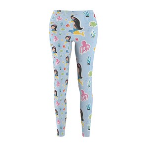 Cute Mermaids Two Scale Print Women&#39;s Yoga Pants Casual Leggings