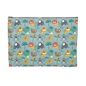 Jungle Animals Print Accessory Pouch