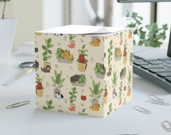 Chlorophyll Cuties Cat Print Sticky Sheet Note Block Cube