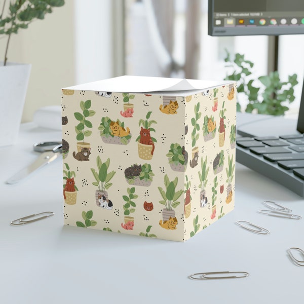 Chlorophyll Cuties Cat Print Sticky Sheet Note Block Cube