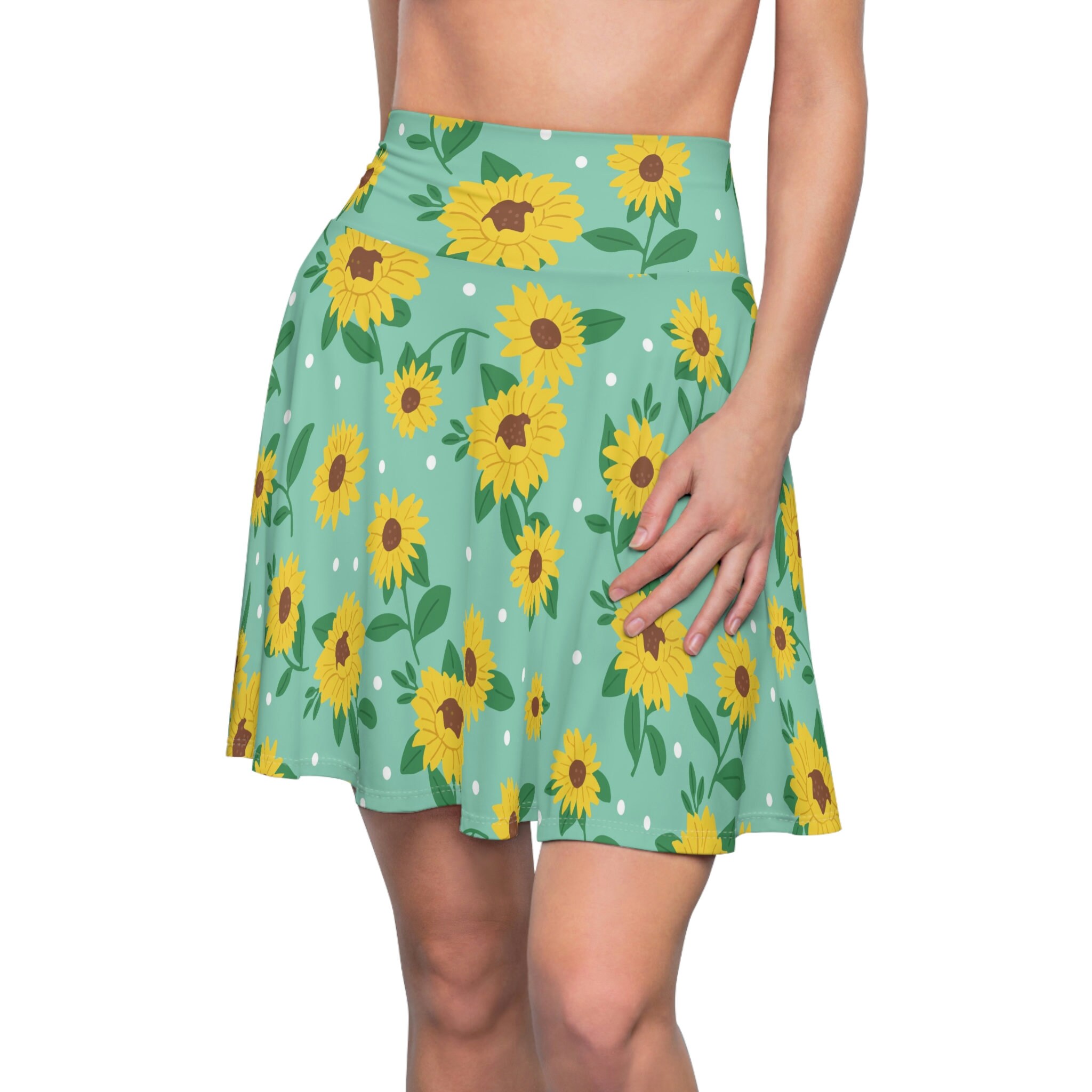 Sunflower Skater Skirt, Women's Skater Skirt