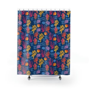 Coral Reef Print Shower Curtain