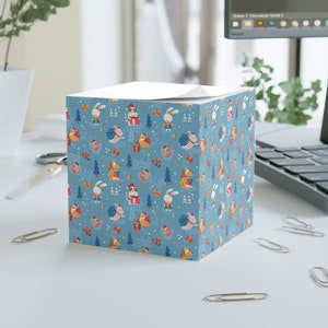 Animal Christmas Party Sticky Sheet Note Block Cube