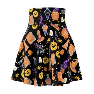 Halloween on Black Women&#39;s Skater Skirt