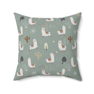 Desert Aplacas/Llamas Spun Polyester Square Pillow Case
