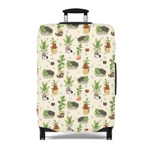 Chlorophyll Cuties Cat Mascot Print Luggage Cover - Suitcase sleeve, bag cover