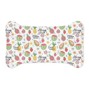 Tapis d&#39;alimentation pour animaux de compagnie imprimé salade de fruits - Choisissez la taille