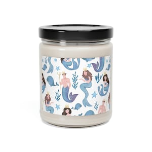 Watercolor Mermaids Scented Soy Candle, 9oz