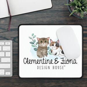 クレメンタイン＆フィオナ公式ロゴ猫マスコットプリントゲーミングマウスパッド