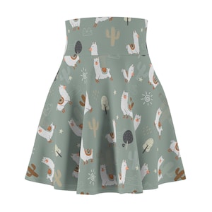 Desert Alpacas/Llamas Women's Skater Skirt