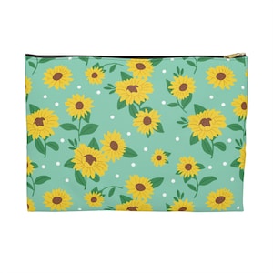 Sunflower Print Accessory Pouch