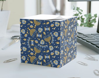 Hannukah on Blue Sticky Sheet Note Block Cube