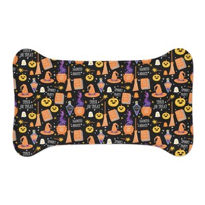 Tapis d&#39;alimentation Halloween noir pour animaux de compagnie - Choisissez la taille