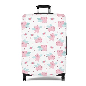 When Pigs Fly Pig Print Luggage Cover - Suitcase sleeve, bag cover
