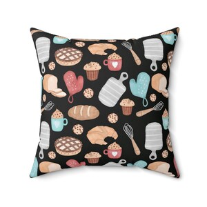 Let&#39;s Bake! Baking Print Spun Polyester Square Pillow Case