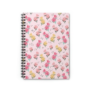 Michelle Floral Spiralblock - Liniert Linie