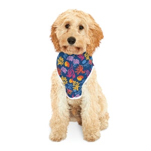 Coral Reef Pattern Printed Dog Hoodie - Pet Sweater Choose your size