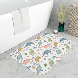 Dinosaur Print Memory Foam Bath/Kitchen Floor Mat