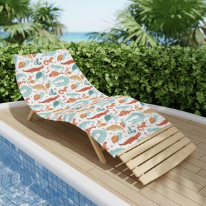 Watercolor Reptiles Print Beach Towel - Choose your size