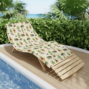 Toalla de playa con estampado de mascota gato Chlorophyll Cuties - Elige tu talla