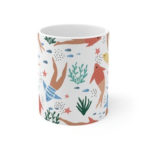 Reverse Mermaids Ceramic Mug (11oz15oz20oz) by Clementine & Fiona Design House