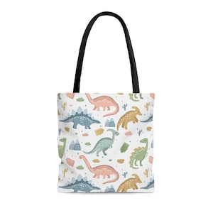 Watercolor Dinosaurs Tote Bag by Clementine & Fiona Design House