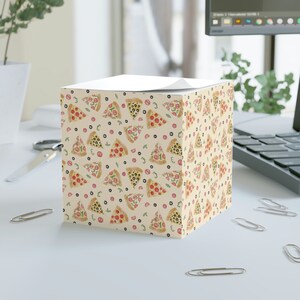 Watercolor Pizza Party Print Sticky Sheet Note Block Cube
