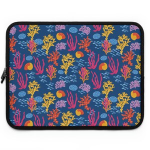 Laptophoes met koraalrifprint