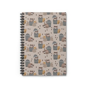 Cahier à spirales Trash Pandas - Ligne ligné - Raton laveur