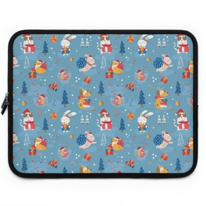 Animal Christmas Party Printed Laptop Sleeve