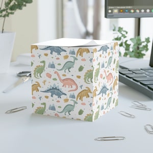Dinosaur Print Sticky Sheet Note Block Cube