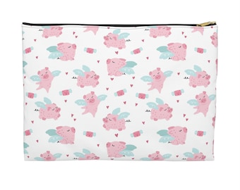 When Pigs Fly Pig Print Accessory Pouch