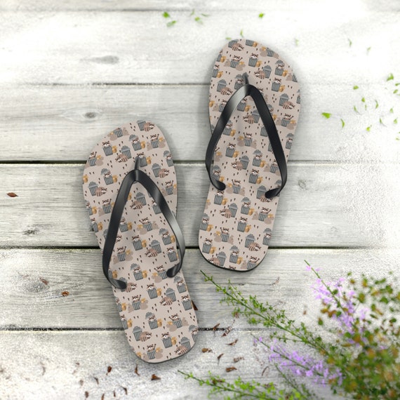 Raccoon flip flops sale