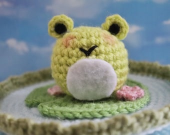 Crochet Frog Pond Trinket Jewelry Dish Tray Amigurumi Cute Kawaii