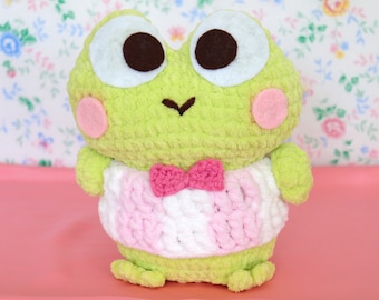 Crochet Sanrio Keroppi Frog Big Plushy Stuffy Kawaii Cute Amigurumi Gift