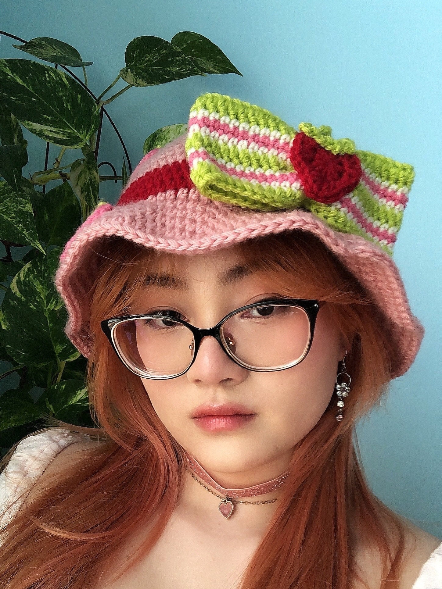Crochet Strawberry Shortcake Pink Bucket Sun Hat Cute  display picture 1