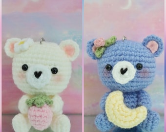 Crochet Bear Keychain Kawaii Cute Amigurumi