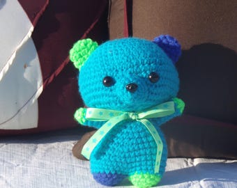 Crochet Plush Bear: Multicolor Amigurumi Stuffed Animal