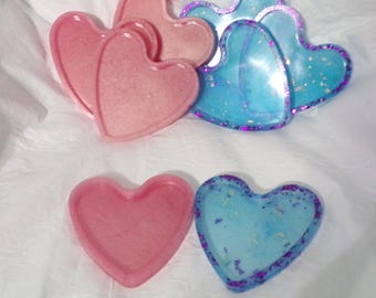 Epoxy Resin Pink and Blue Coasters 4 PC Sets