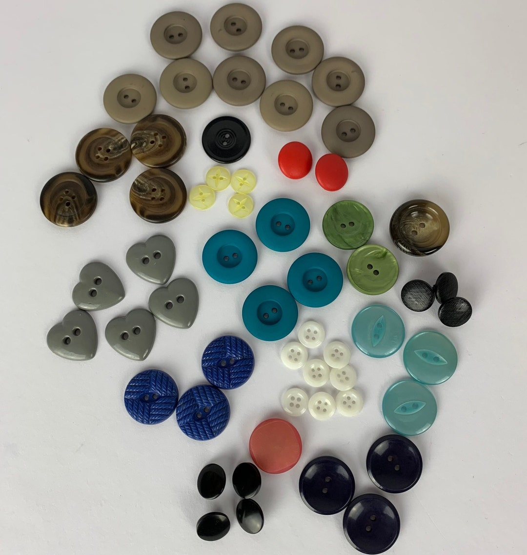 Retro Button Vintage Button Bundle Retro Buttons Craft Supplies Button Collection ...