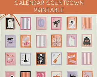DIY October Halloween Advent Calendar Countdown 31 Days To Print and Assemble At Home