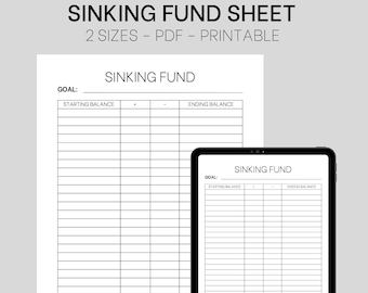 Sinking Funds Tracker afdrukbaar, Sinking Funds Binder, Sinking Funds Challenge, Sinking Funds Spreadsheet, Sinking Fund Tracker Digitaal