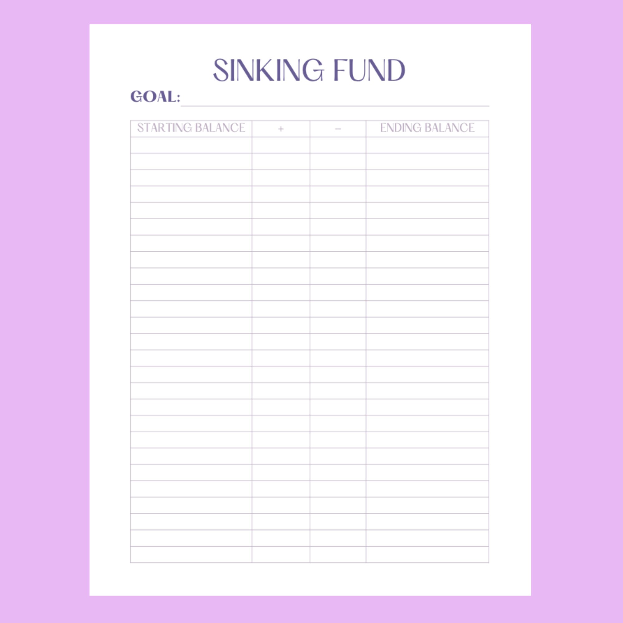 Sinking Funds Tracker Printable, Sinking Funds Binder, Sinking Funds