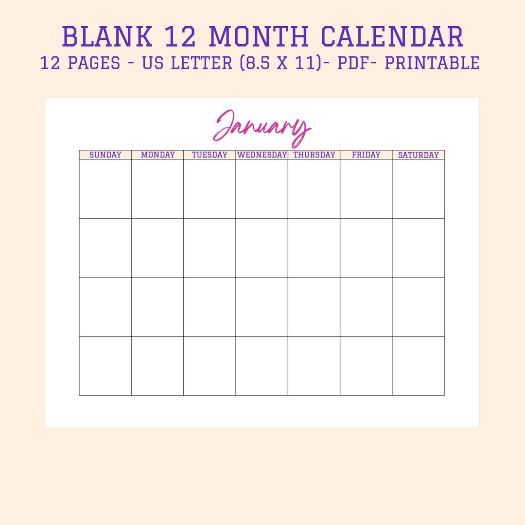 calendar-calendar-template-calendar-printable-blank-calendar-monthly-calendar-calendar-planner-blank-12-month-calendar-etsy