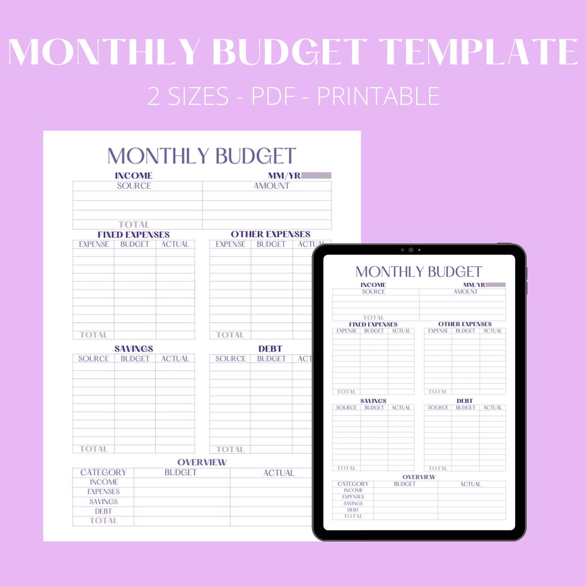 Monthly Budget Finance Template Printable Monthly Finance Tracker Monthly Budget Finance Template Printable Monthly Finance Tracker