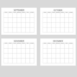 Calendar, Calendar Template, Calendar Printable, Blank Calendar ...