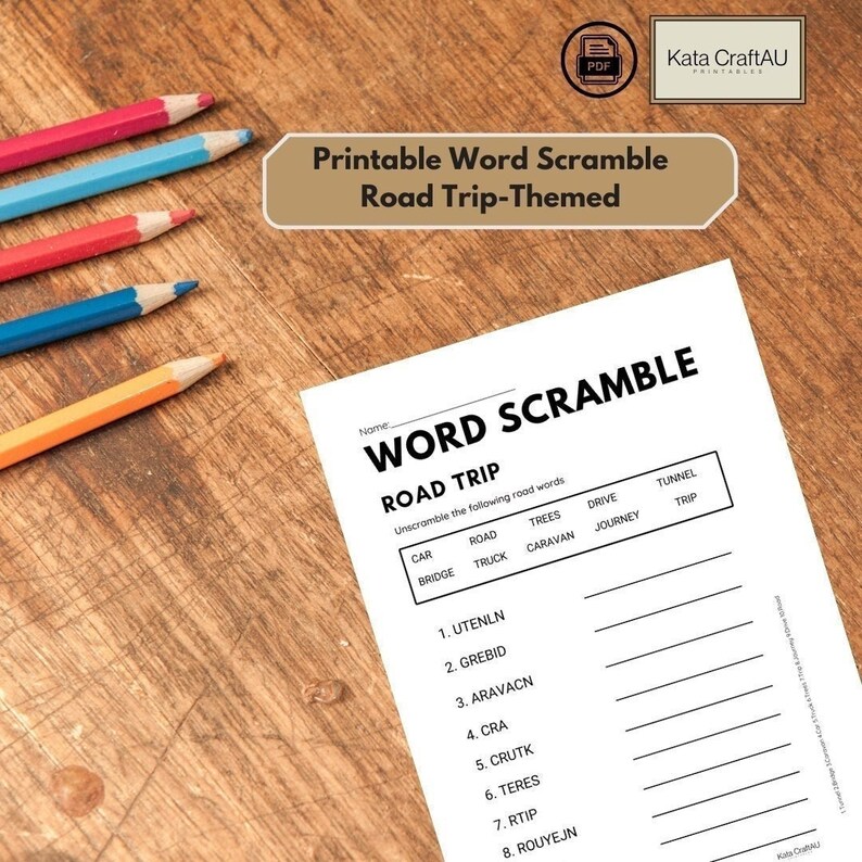 Road Trip Riddles : Printable Scramble Word Adventure for Traveling ...