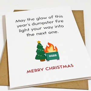 Lot de cartes de Noël amusantes : « Incendie rougeoyant de la benne à ordures » - Voeux sarcastiques de vacances pour le bureau et les collègues