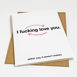 Je t'aime - carte d'anniversaire drôle - carte d'anniversaire pleine d'esprit pour petite amie - cadeau pour petit ami